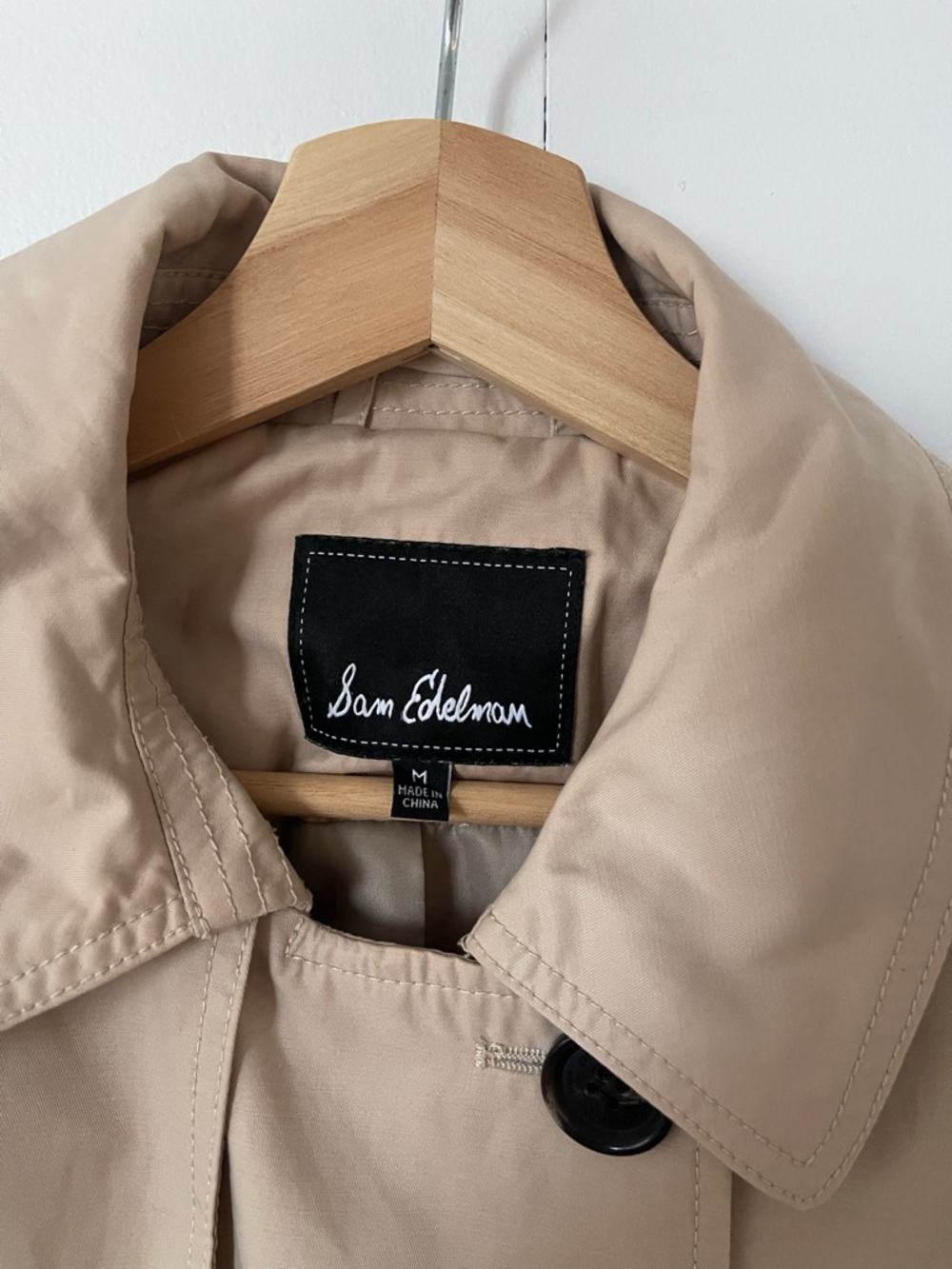 Sam Edelman Beige Trench Coat with Waist Tie - Picture 2 of 4